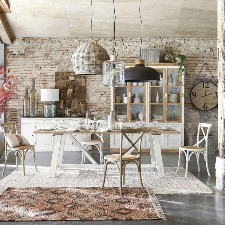 Maisons Du Monde Provence - Aparador 4 Puertas 2 Cajones De Abedul Marfil