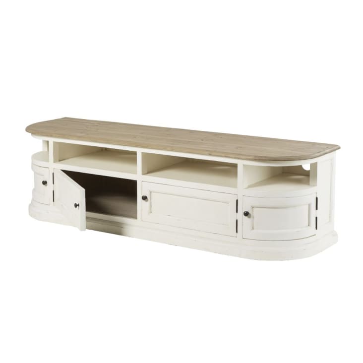 Maisons Du Monde Provence - Mueble De TV De Pino Macizo Blanco
