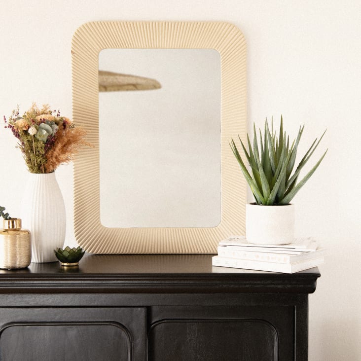 Maisons Du Monde Pueblos - Espejo Rectangular Grabado 60x80 Cm