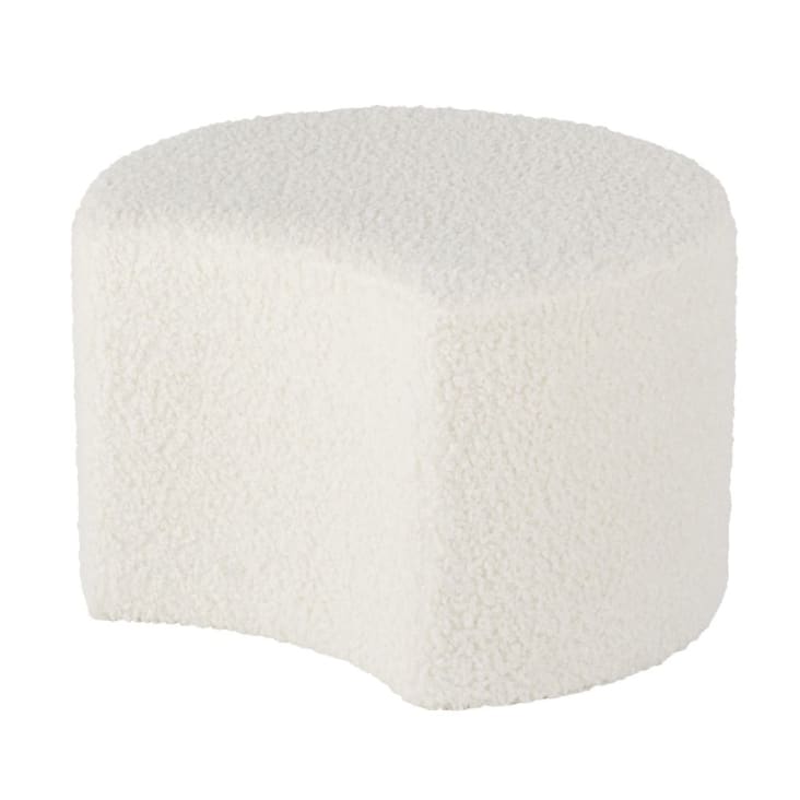 Maisons du Monde Puf de tela color crudo efecto lana rizada