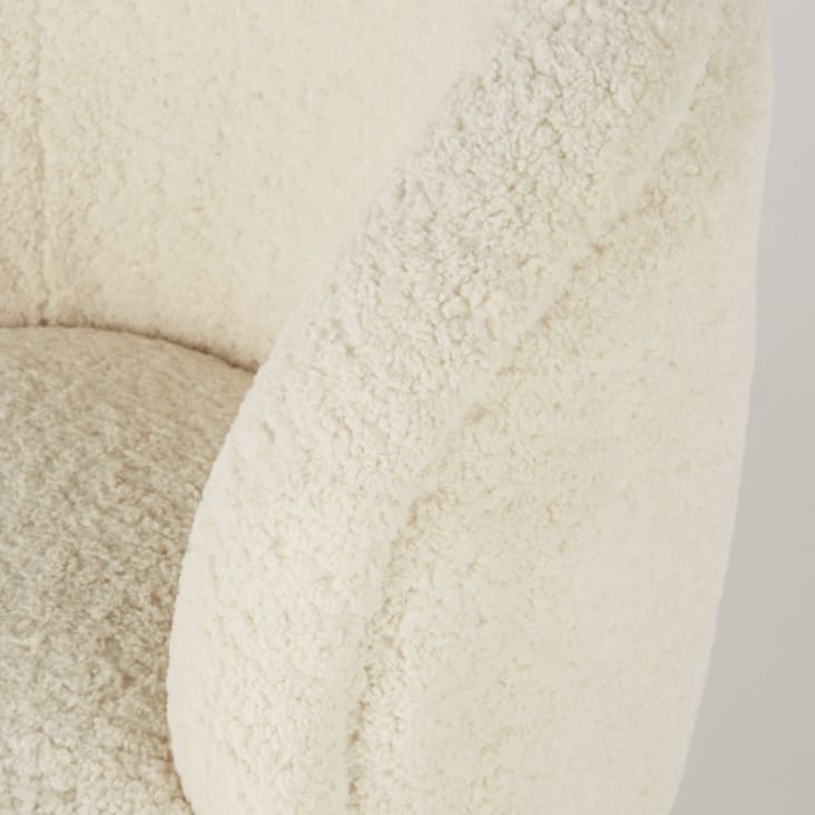 Maisons Du Monde Pulp - Sillón Giratorio De Piel Sintética Color Crudo