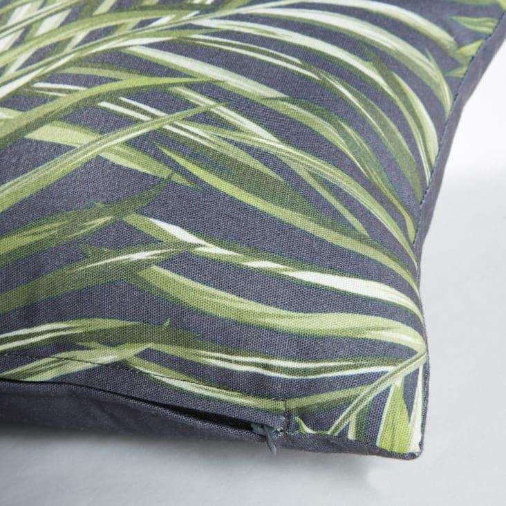 Maisons Du Monde PUNTARENA - Cojín Verde Y Negro Con Estampado De Hojas 30x50