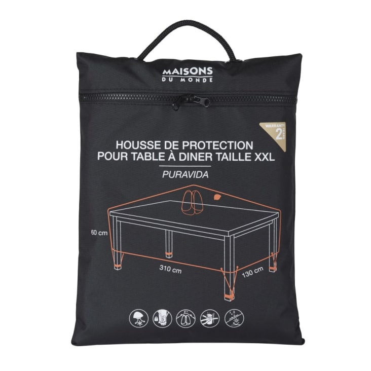 Maisons du Monde Puravida - Funda protectora para mesa de jardín rectangular en negro L. 310