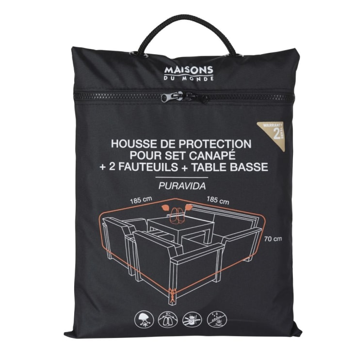 Maisons du Monde Puravida - Funda protectora para salón de jardín en negro L. 185