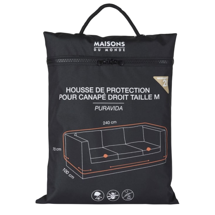 Maisons du Monde Puravida - Funda protectora para sofá de jardín de 3 plazas en negro
