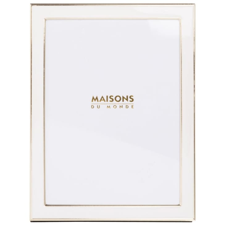 Maisons du Monde REBECCA - Marco de fotos blanco y dorado 15x20