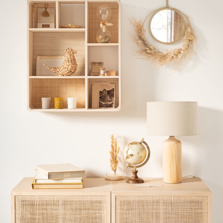 Maisons Du Monde Reloj De Arena De Cristal Con Ornamento De Flor Seca