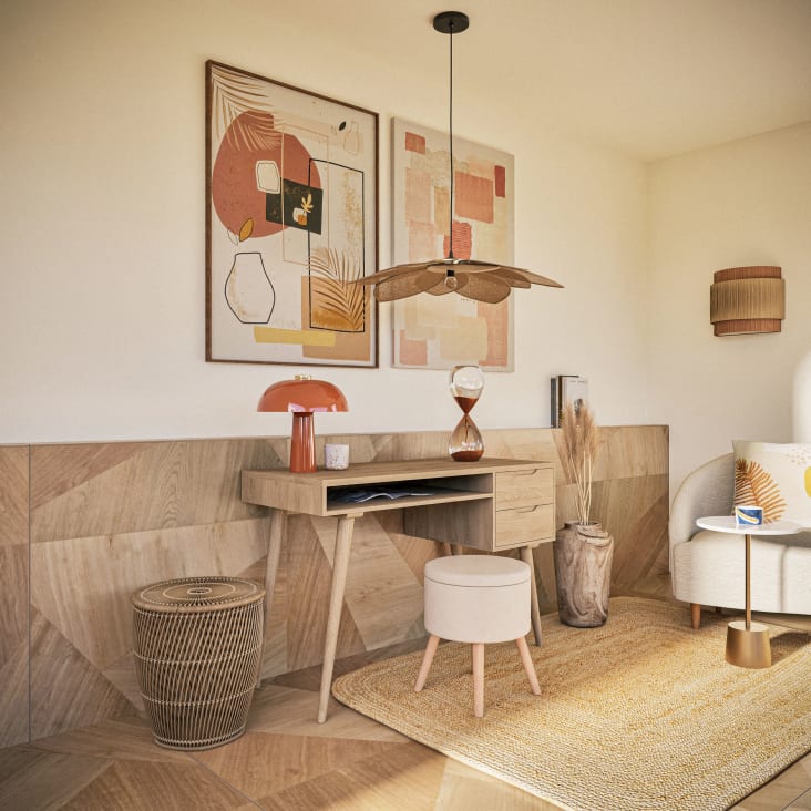 Maisons Du Monde Reloj De Arena De Cristal Con Purpurina Cobre