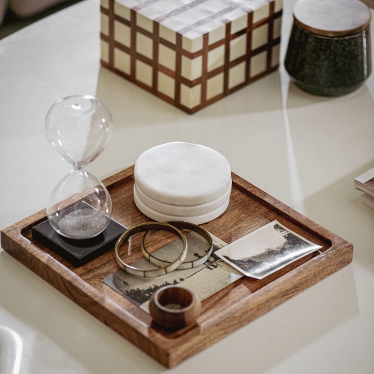 Maisons Du Monde Reloj De Arena Imantado De Cristal Sobre Base Negra