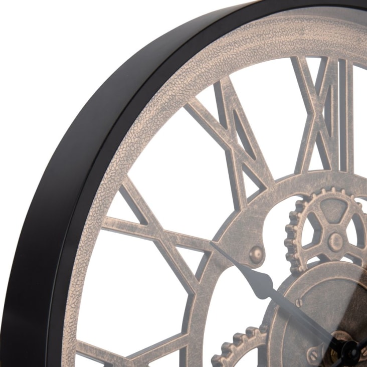 Maisons Du Monde RENO - Reloj De Engranajes Negro Y Marrón D.46