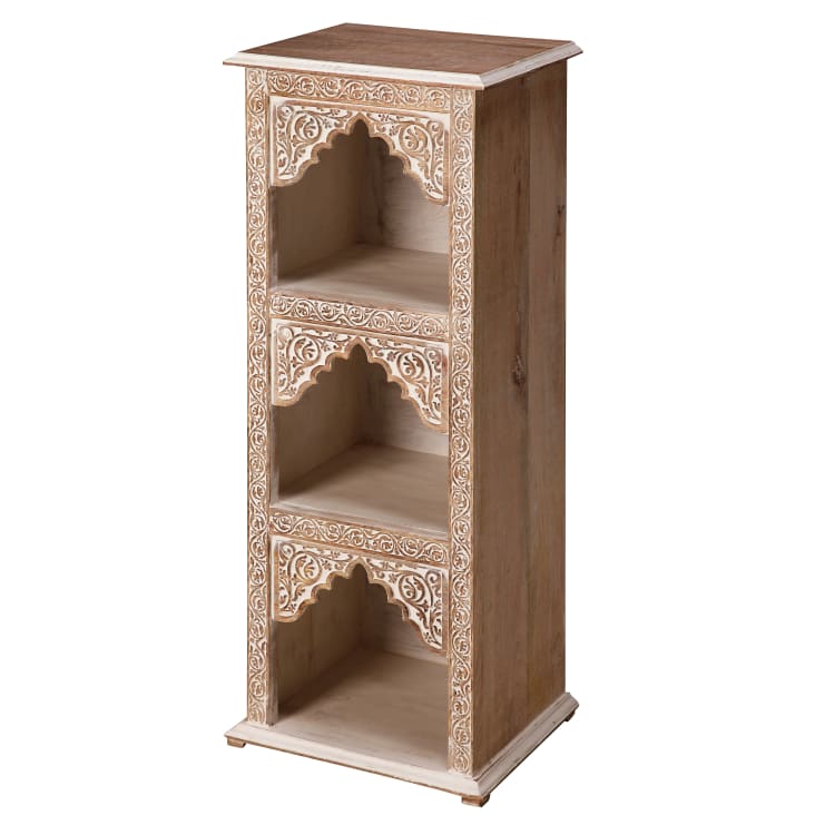 Maisons Du Monde Repisa De Mango Esculpido Y Blanqueado