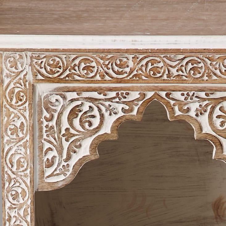 Maisons Du Monde Repisa De Mango Esculpido Y Blanqueado