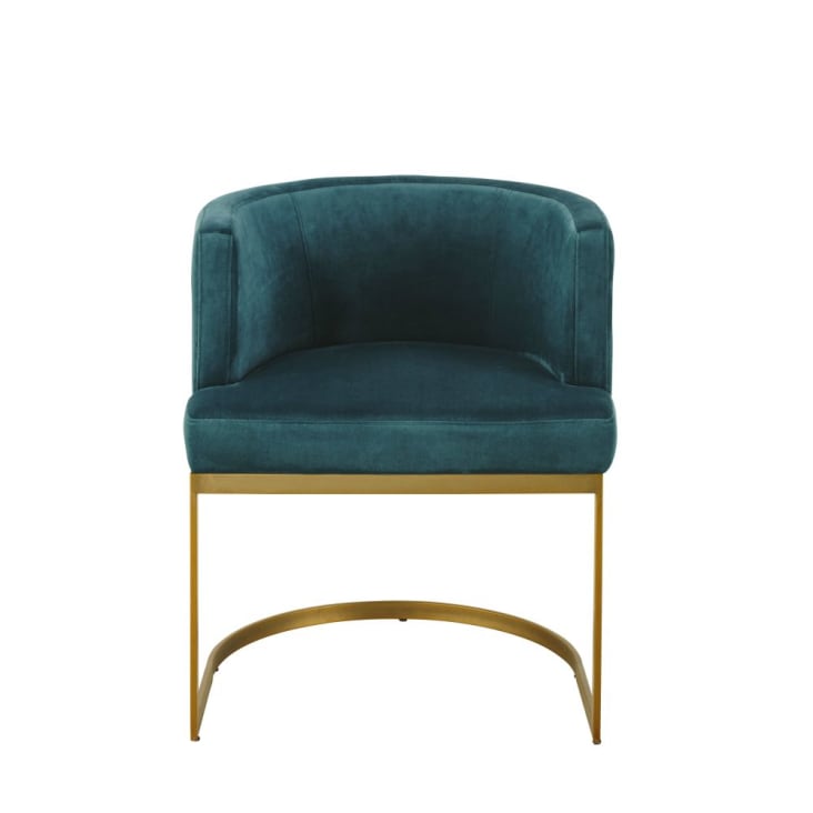 Maisons Du Monde Requiem - Sillón Vintage De Terciopelo Azul Pato