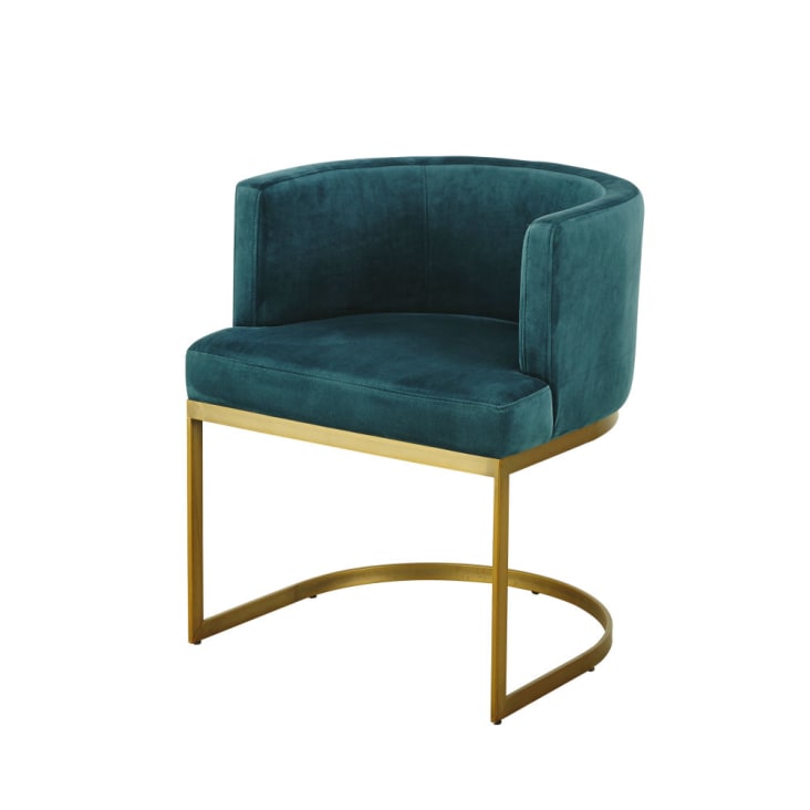 Maisons du Monde Requiem - Sillón vintage de terciopelo azul pato