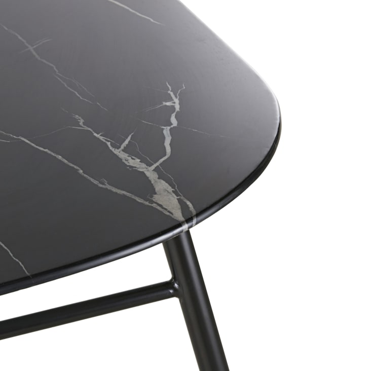 Maisons Du Monde Rhea - Mesa De Comedor De Cristal Con Estampado Efecto Mármol Para 4personas L.140