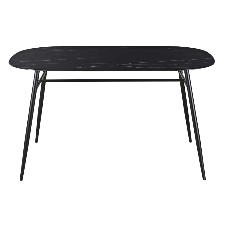 Maisons du Monde Rhea - Mesa de comedor de cristal con estampado efecto mármol para 4personas L.140
