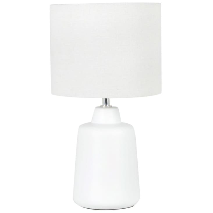 Maisons du Monde Rheha - Lámpara de cerámica blanca con pantalla crema
