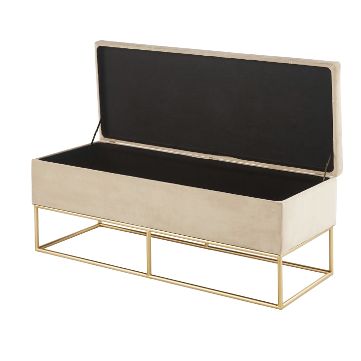 Maisons Du Monde Rimini - Banco Baúl Color Crudo Y Dorado