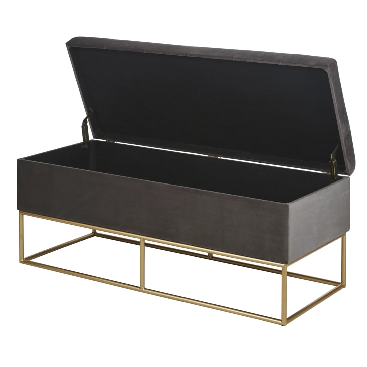 Maisons Du Monde RIMINI - Banqueta Con Espacio De Almacenamiento En Gris Antracita