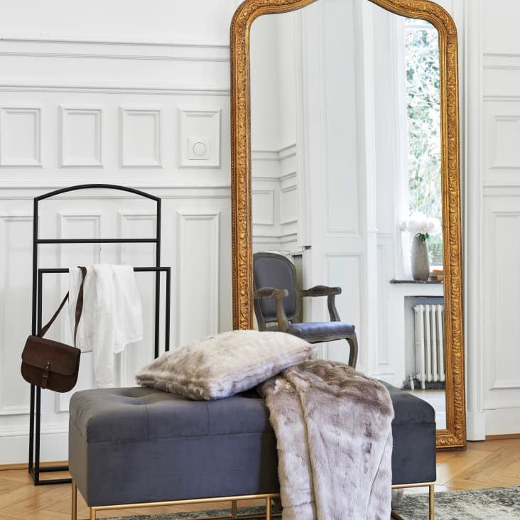 Maisons Du Monde RIMINI - Banqueta Con Espacio De Almacenamiento En Gris Antracita