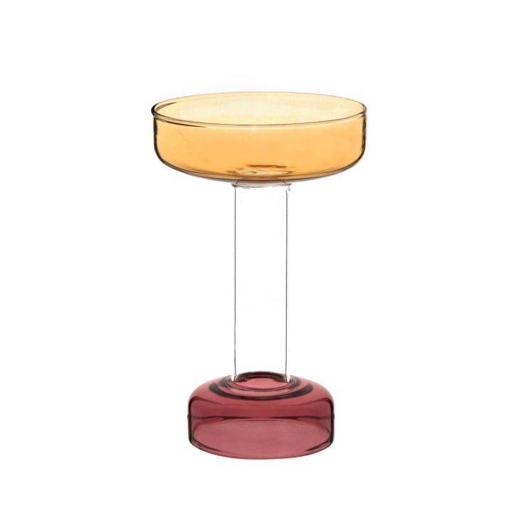 Maisons Du Monde Rio - Portavelas De Vidrio Rojo Y Amarillo