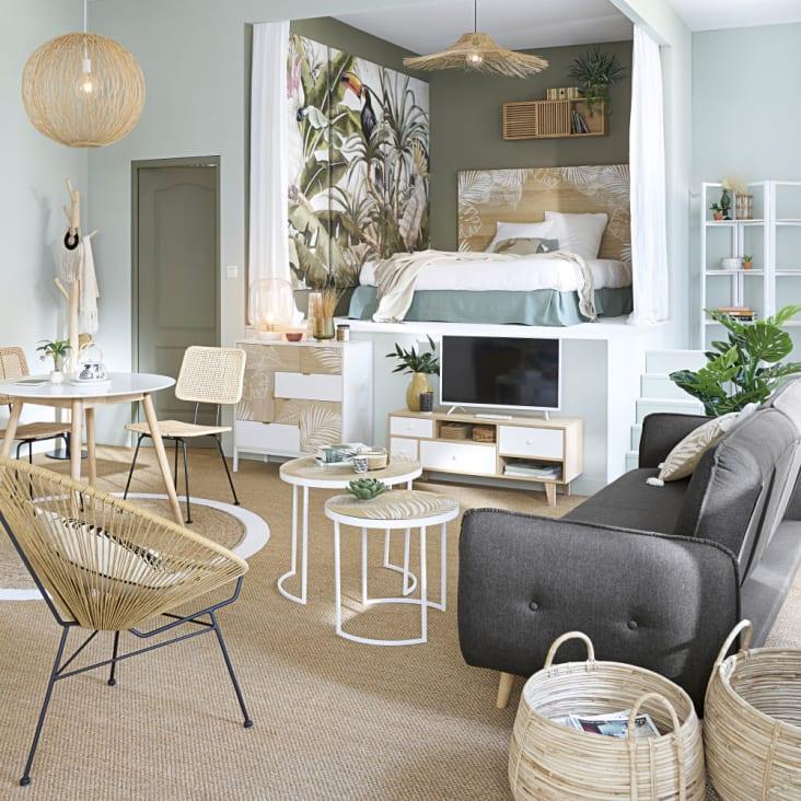 Maisons Du Monde Rivage - Perchero Tronco De Un árbol De Eucalipto Y Metal Negro