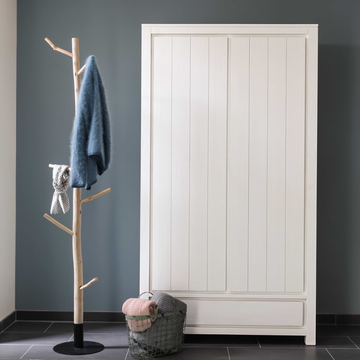 Maisons Du Monde Rivage - Perchero Tronco De Un árbol De Eucalipto Y Metal Negro