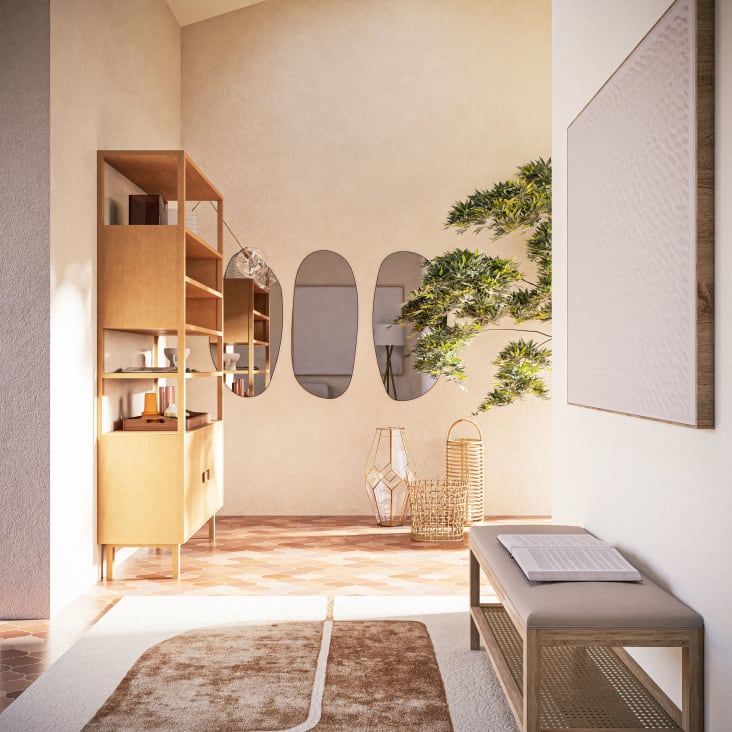 Maisons Du Monde RIVIA - Lienzo Pintado Blanco 100x100