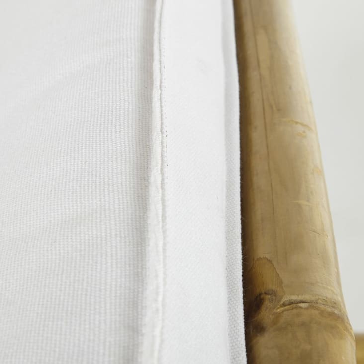 Maisons Du Monde Robinson - Tumbona De Bambú Con Tela Color Crudo