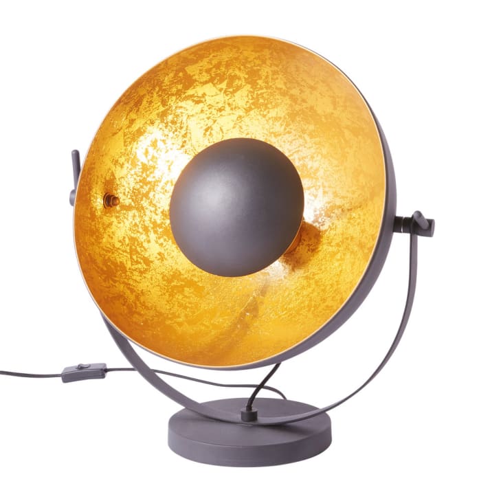 Maisons Du Monde ROCK LIGHT - Lámpara De Metal Negro Y Dorado