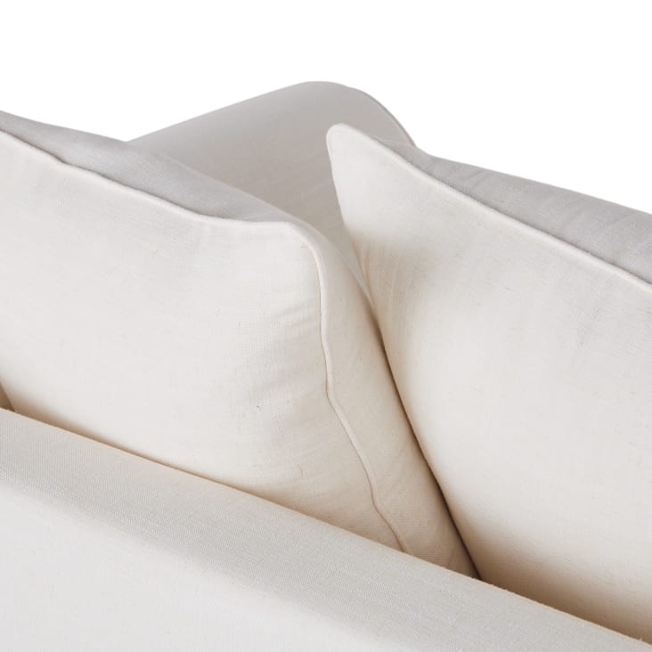 Maisons Du Monde Roma - Sofá De 2 Plazas De Tela Color Marfil Efecto Lino