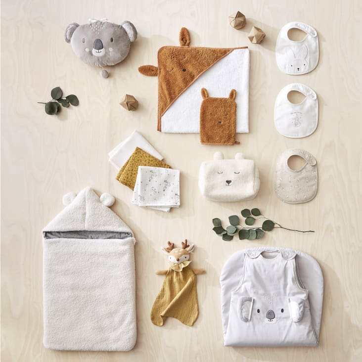 Maisons Du Monde Romane - Mantita De Bebé Con Ciervo En Amarillo Beige Y Marrón