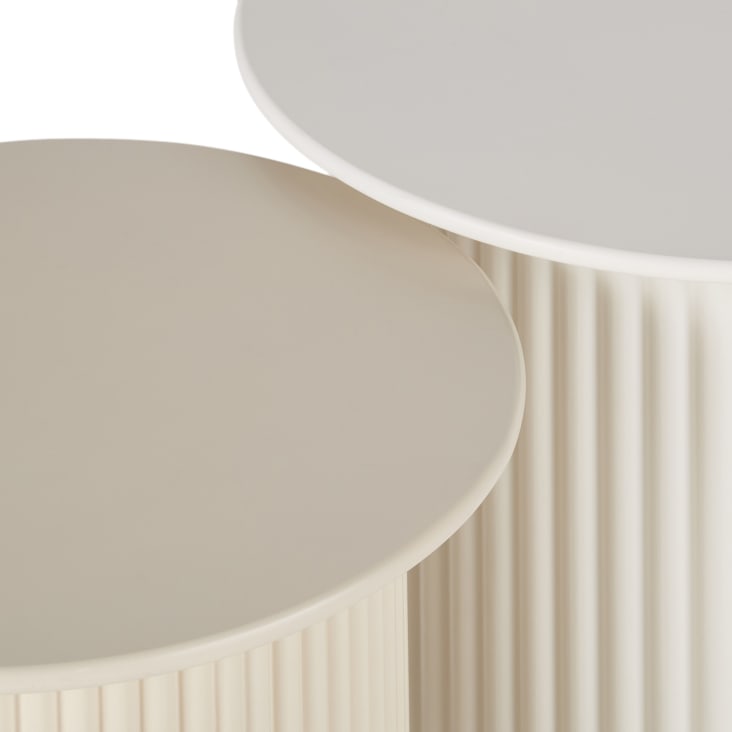 Maisons Du Monde ROMEO - Mesas Auxiliares En Blanco Y Beige (x2)