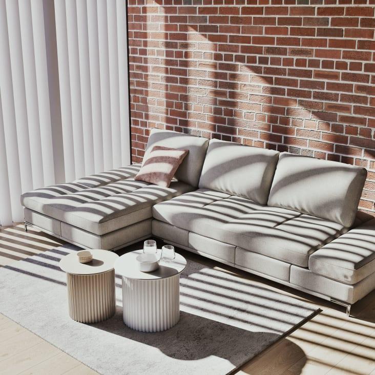 Maisons Du Monde ROMEO - Mesas Auxiliares En Blanco Y Beige (x2)