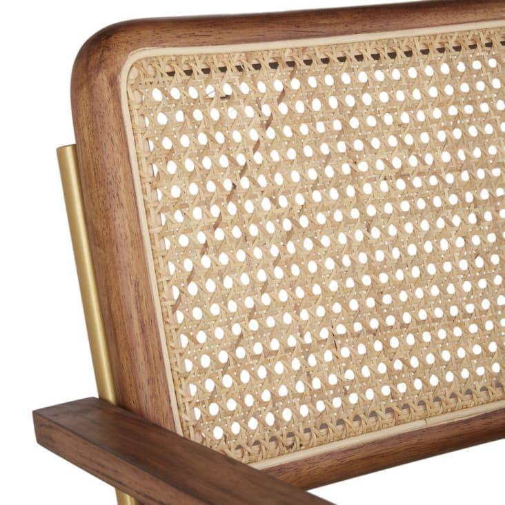 Maisons Du Monde Rosalie - Silla De Comedor De Terciopelo Verde Y Rejilla De Ratán