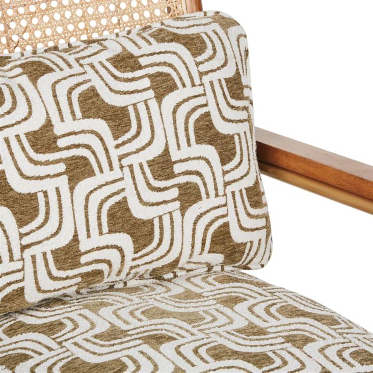 Maisons Du Monde Rosalie - Sillón Beige Y Caqui Rejilla De Ratán Y Patas De Acero Dorado