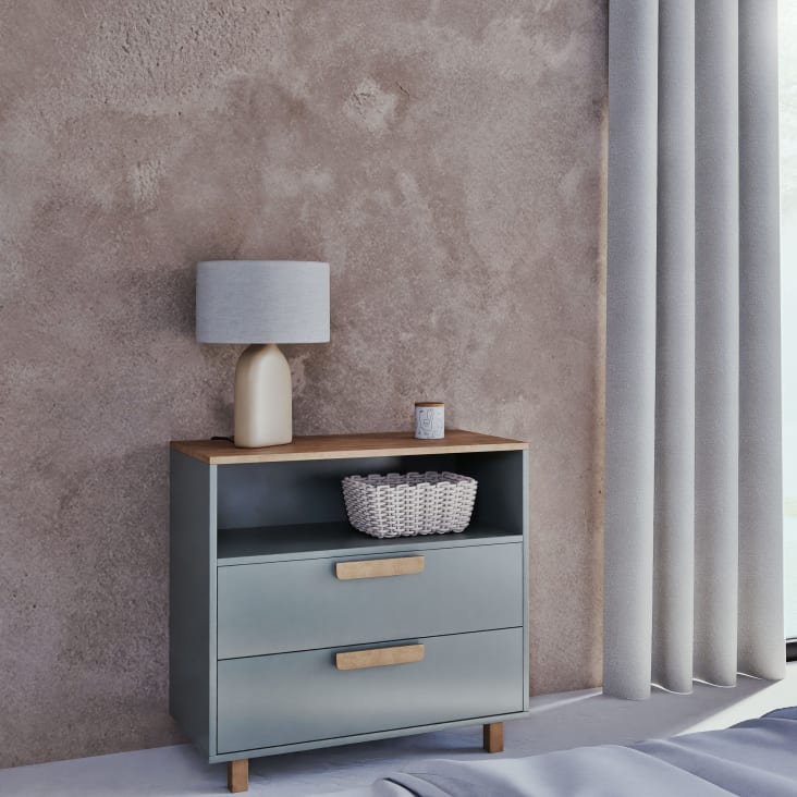 Maisons Du Monde Rosaly - Lámpara De Mesa De Cerámica Beige Y Pantalla De Lino