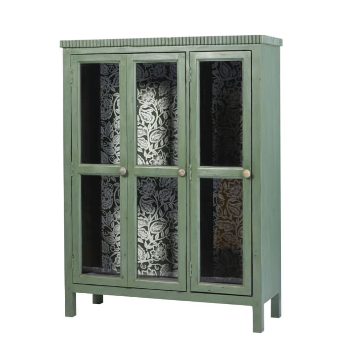 Maisons Du Monde Rosario - Vitrina Con 2 Puertas De Acacia Maciza Y Vidrio Templado