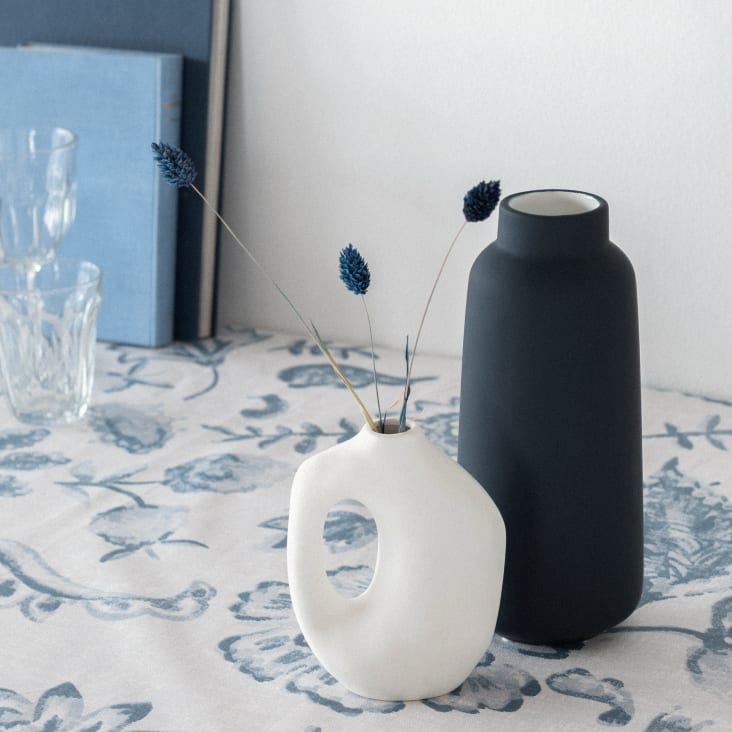 Maisons Du Monde Rotterdam - Jarrón De Gres Azul Pizarra Altura 24 Cm