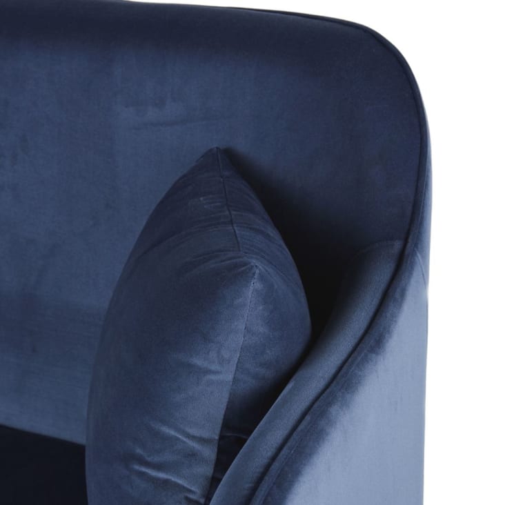 Maisons Du Monde Sacha Business - Banco De Comedor De 2 Plazas En Terciopelo Azul Noche