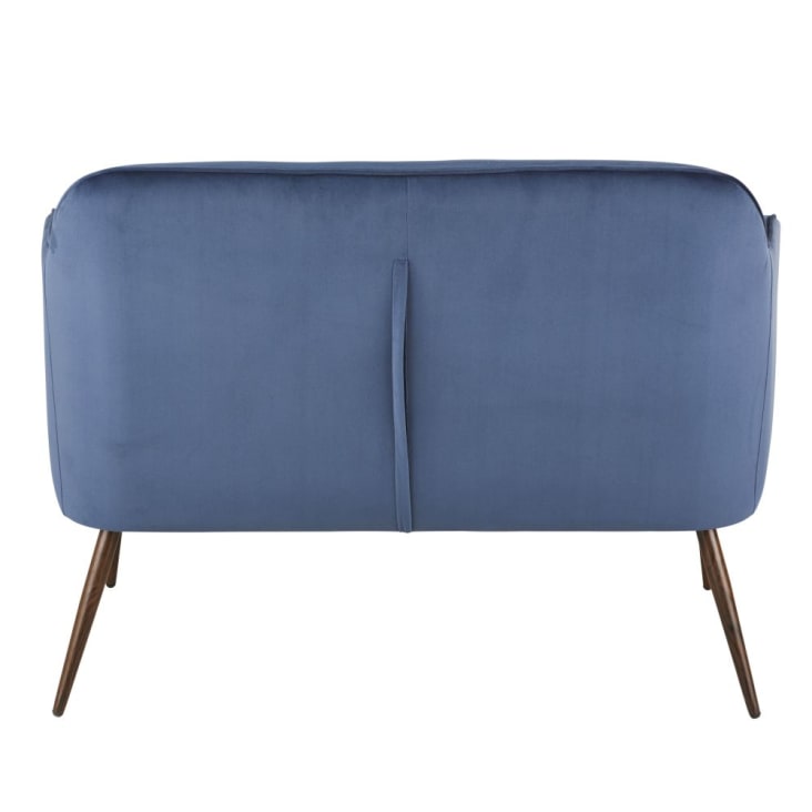 Maisons Du Monde Sacha Business - Banco De Comedor De 2 Plazas En Terciopelo Azul Noche