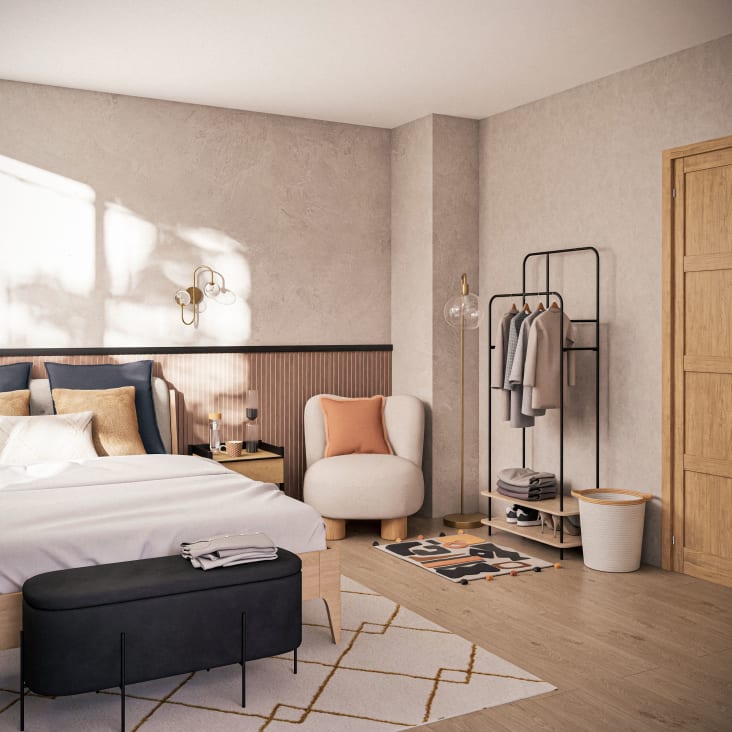 Maisons Du Monde Sacha - Lámpara De Pie De Globo De Cristal Y Metal Dorado Alt.155