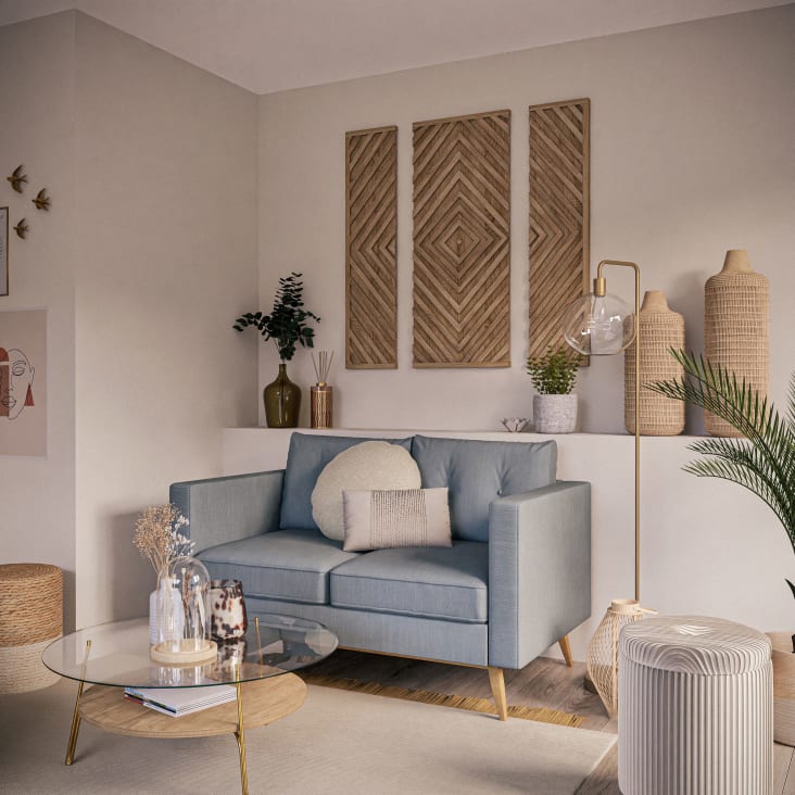 Maisons Du Monde Sacha - Lámpara De Pie De Globo De Cristal Y Metal Dorado Alt.155