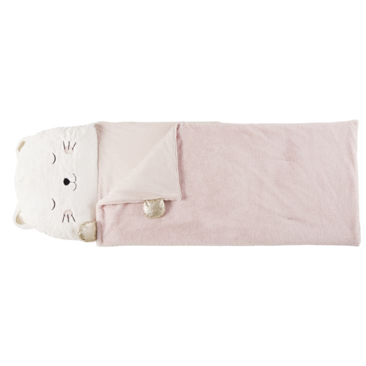 Maisons Du Monde Saco De Dormir Infantil Gato Blanco Rosa Y Dorado