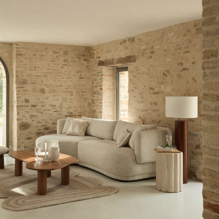 Maisons Du Monde Sacramento - Mesa Baja Ovalada De Madera De Acacia Maciza Marrón L145