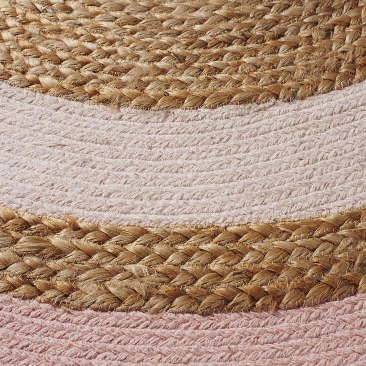 Maisons Du Monde Sahari - Alfombra Infantil Redonda De Yute Trenzado Y Algodón Con Pompones D.100