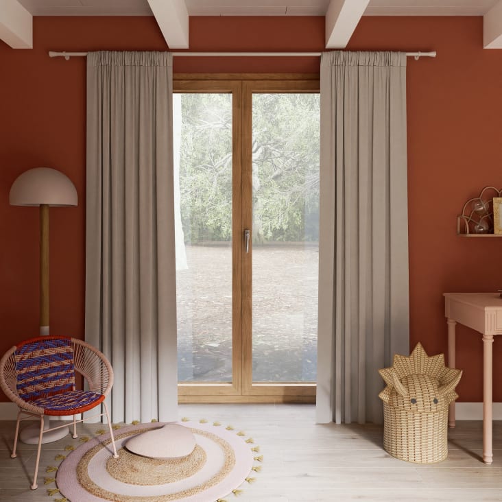 Maisons Du Monde Sahari - Alfombra Infantil Redonda De Yute Trenzado Y Algodón Con Pompones D.100