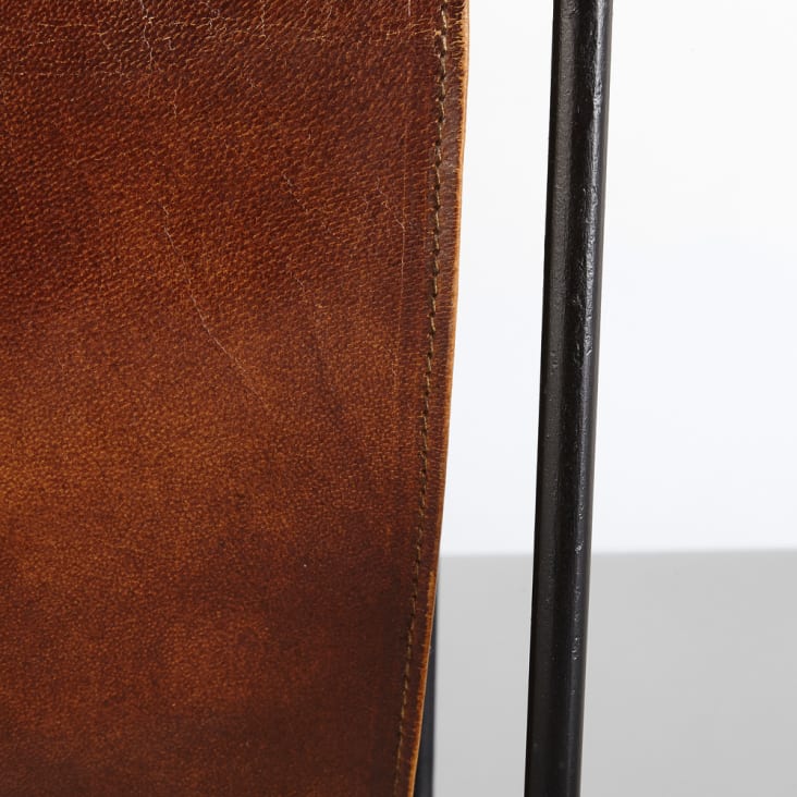 Maisons Du Monde Saïd - Revistero De Piel Y Metal Negro