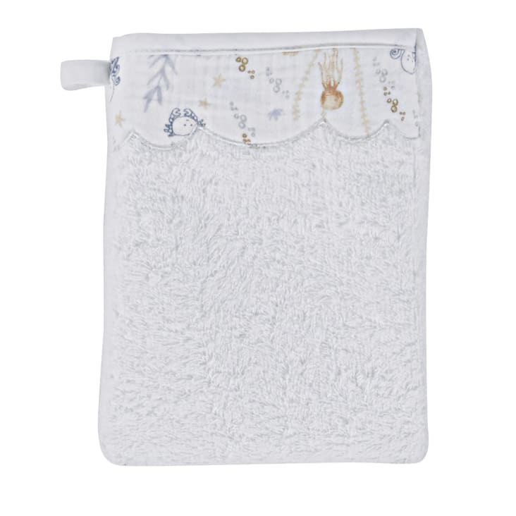 Maisons Du Monde Saint Malo - Capa De Baño Para Bebé De Felpa Color Crudo Y Capucha De Gasa De Algodón