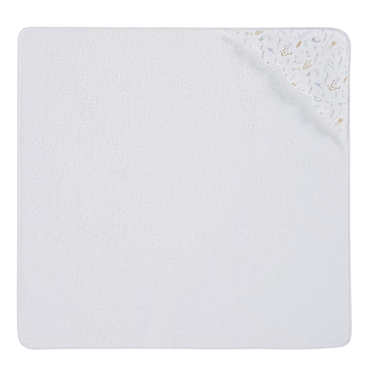 Maisons du Monde Saint Malo - Capa de baño para bebé de felpa color crudo y capucha de gasa de algodón